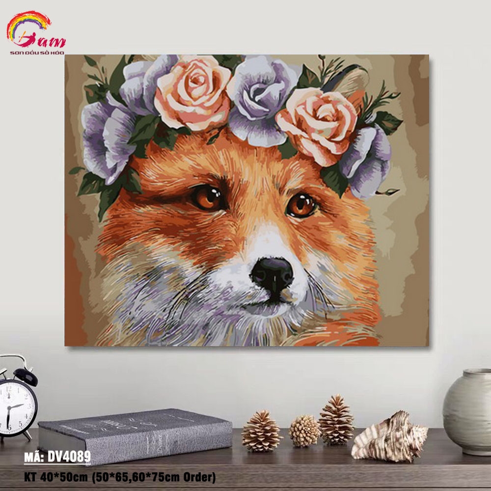 Tranh tô màu theo số Gam Hồ ly DV4089