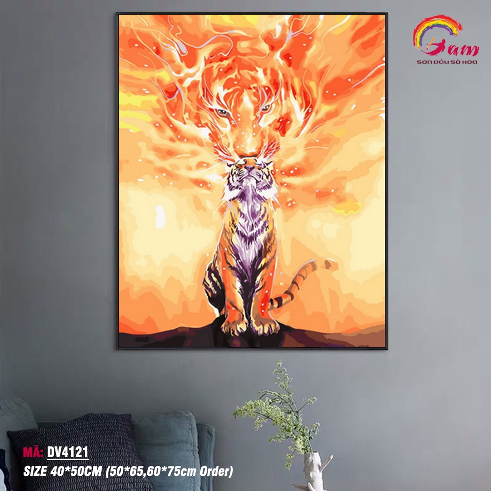 Tranh sơn dầu số hóa tự tô Gam Mãnh hổ DV4121