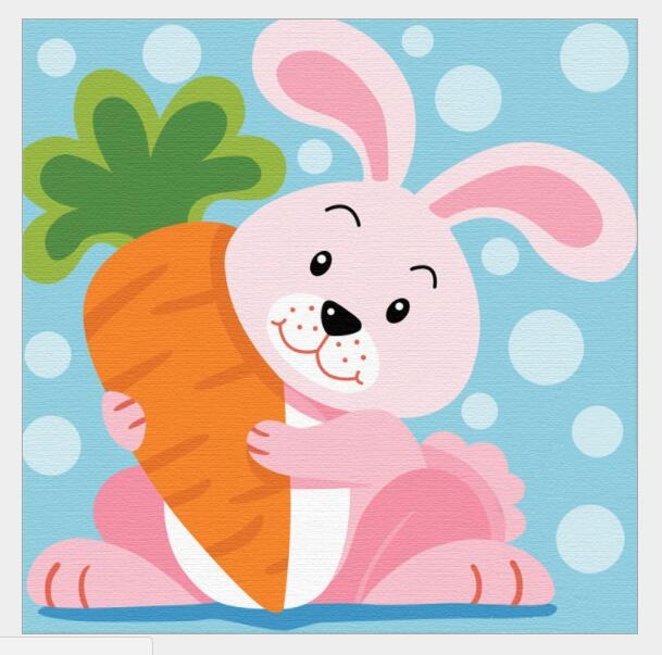 Tranh số hoá Gam HH2035 tranh nhỏ 20x20cm căng sẵn khung