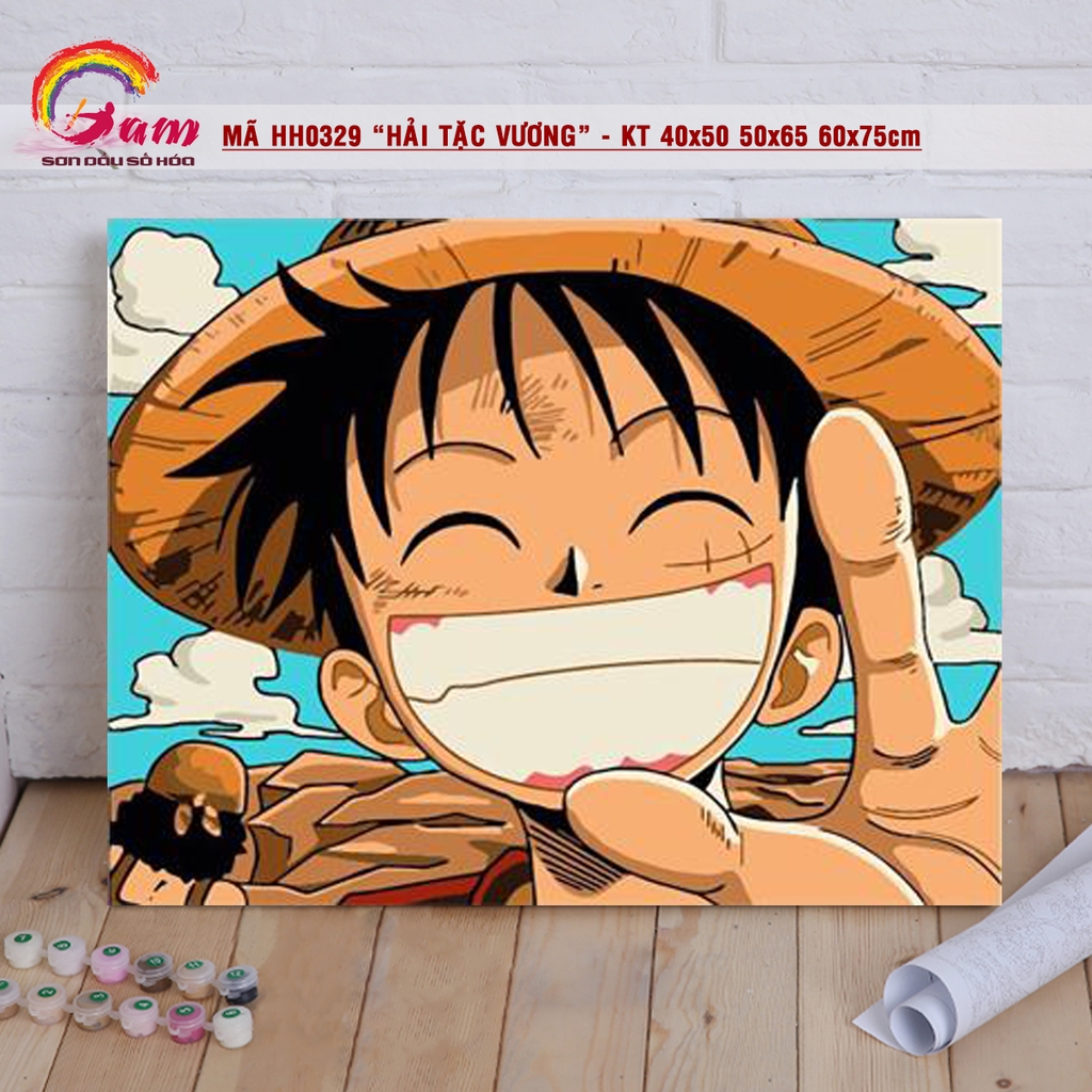Tranh sơn dầu số hoá tự tô màu anime - Mã HH0329 Hải tặc vương