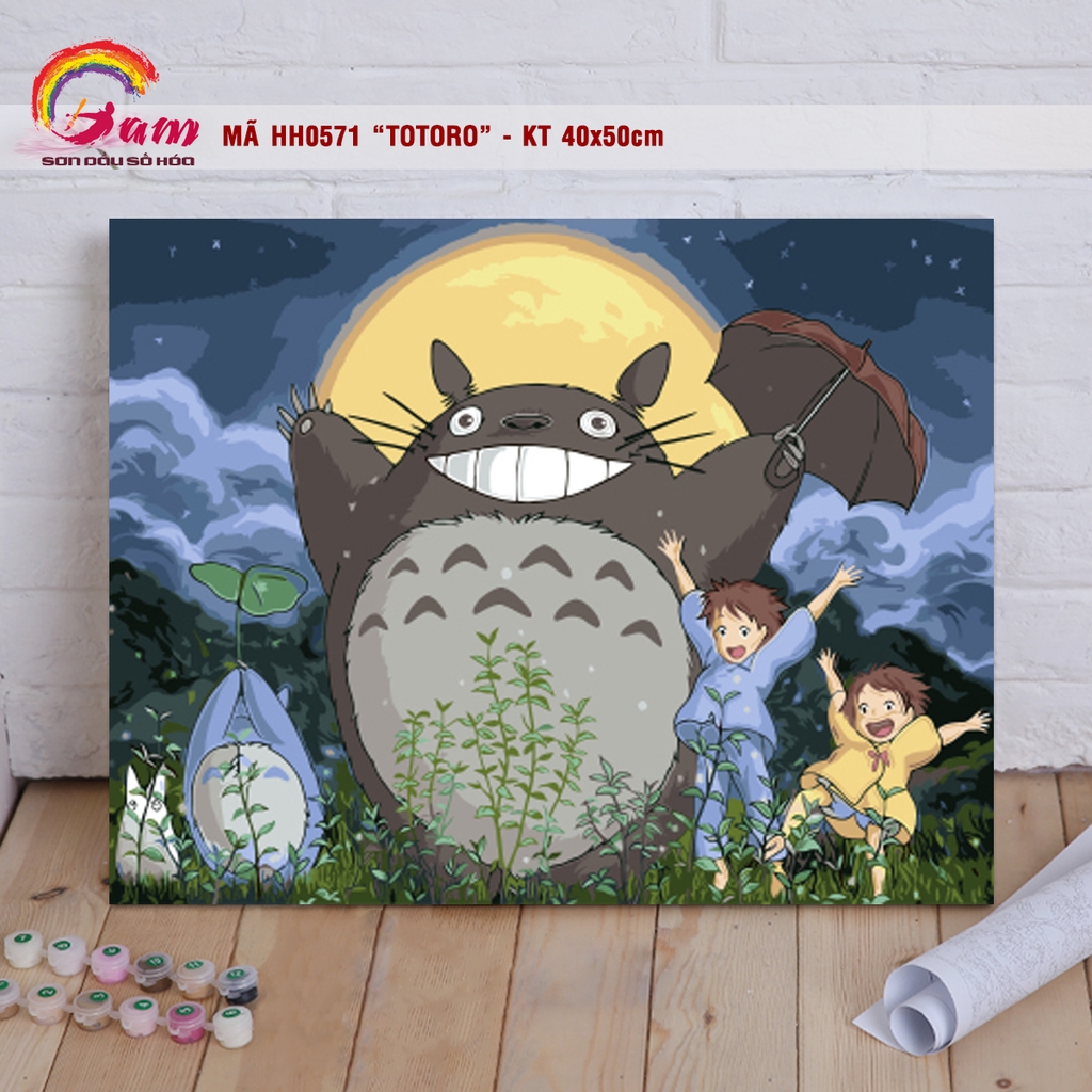 Tranh tự tô màu sơn dầu số hóa Gam Totoro HH0571