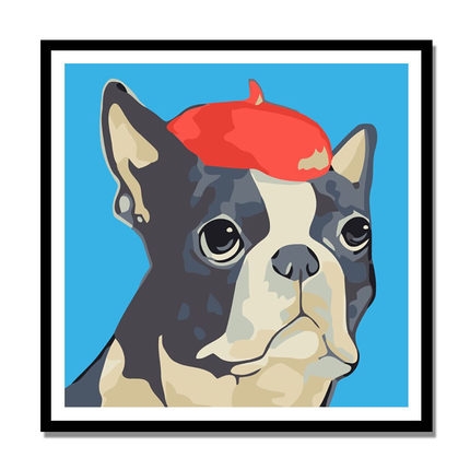 Tranh số hoá Gam HH2001 tranh nhỏ 20x20cm căng sẵn khung - HH2001L Hươu cao co