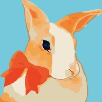 Tranh số hoá Gam HH2001 tranh nhỏ 20x20cm căng sẵn khung - HH2001L Hươu cao co