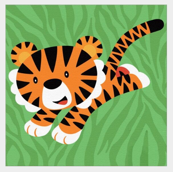 Tranh số hoá Gam HH2035 tranh nhỏ 20x20cm căng sẵn khung