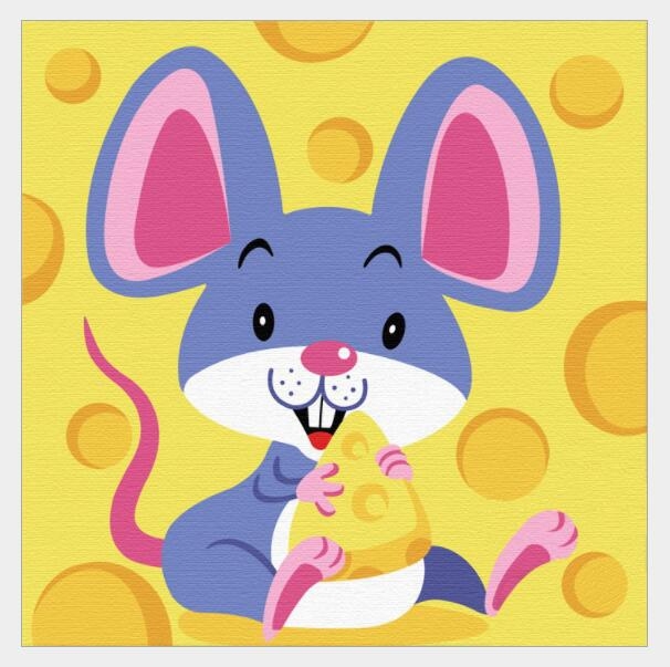 Tranh số hoá Gam HH2035 tranh nhỏ 20x20cm căng sẵn khung