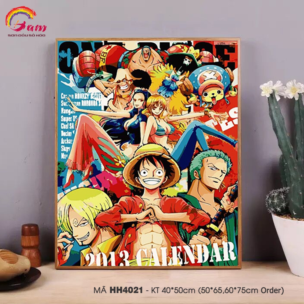 Tranh tô màu theo số, tranh số hóa Gam One Piece HH4021