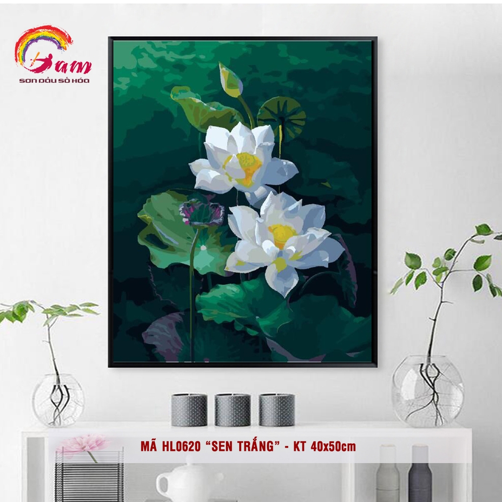 Tranh tô màu theo số Gam HL0620 khổ lớn 60x75cm căng sẵn (Hàng đặt trước)