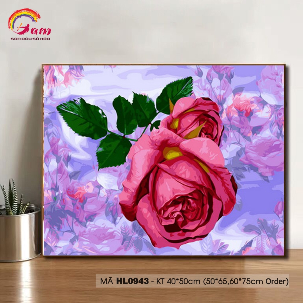 Tranh số hóa Gam HL0943 40x50cm căng sẵn khung