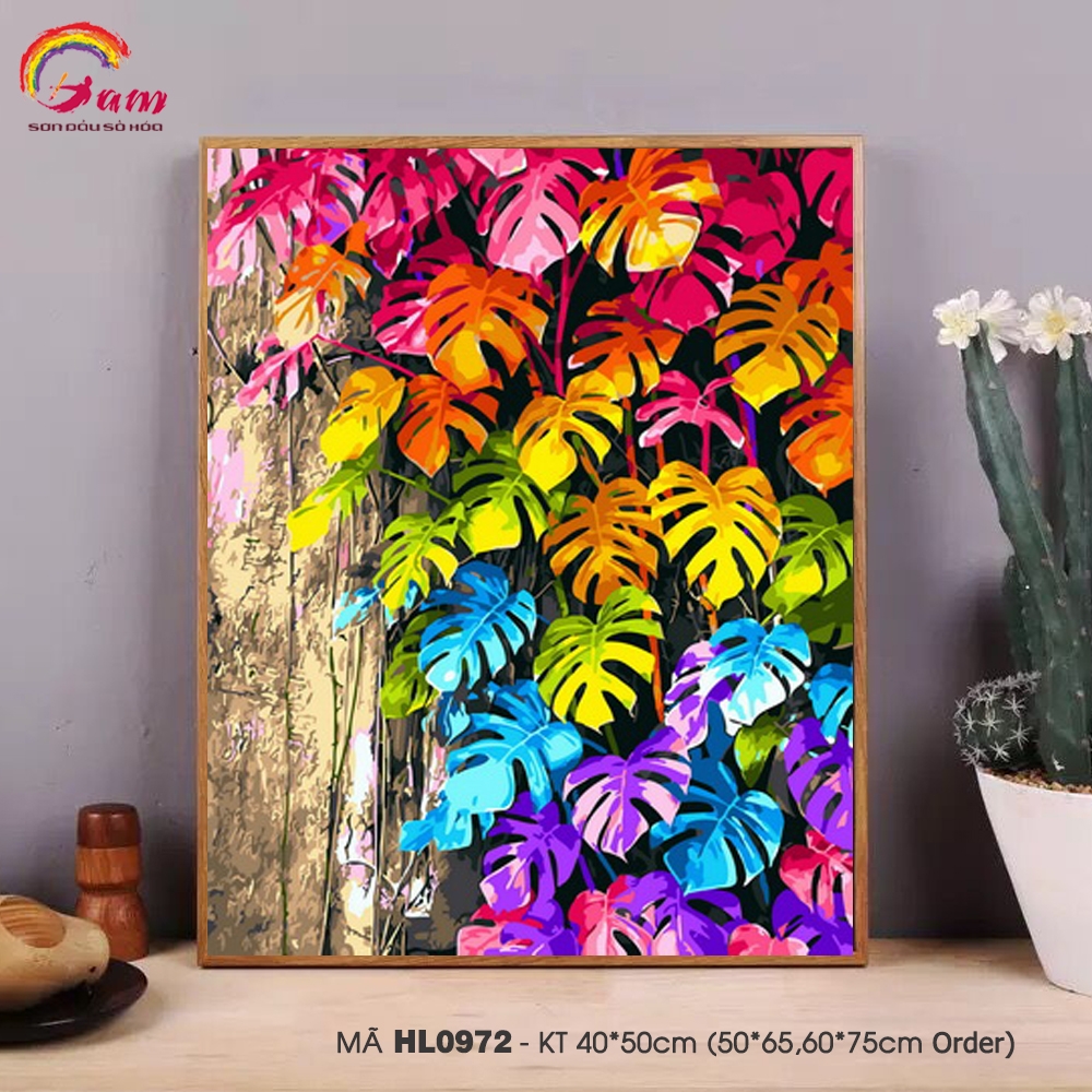 Tranh số hóa Gam HL0972 40x50cm căng sẵn khung