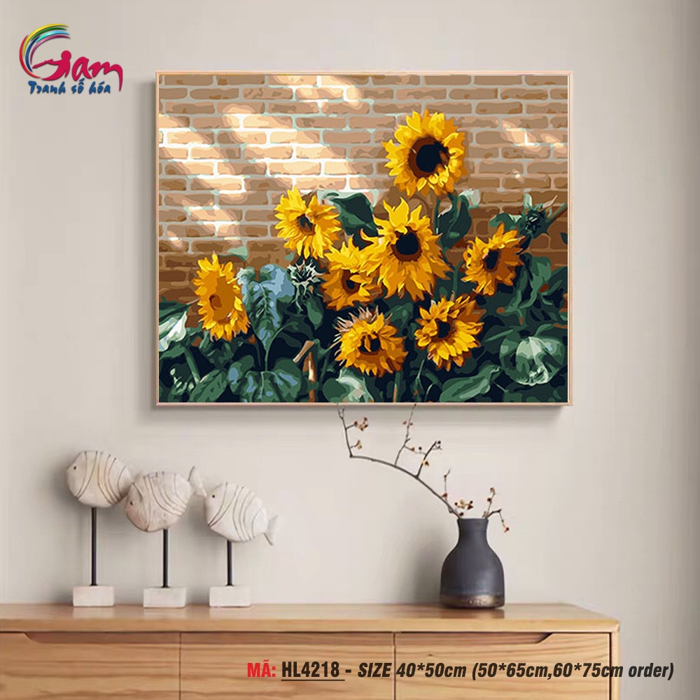 Tranh tô màu theo số Gam hoa hướng dương HL4218