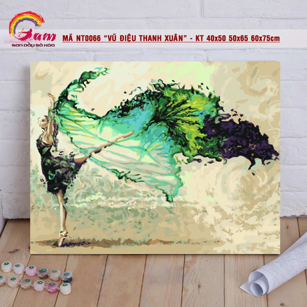 Bộ ba Tranh sơn dầu số hoá tự tô DIY - Vũ điệu thanh xuân Mã NT0066S