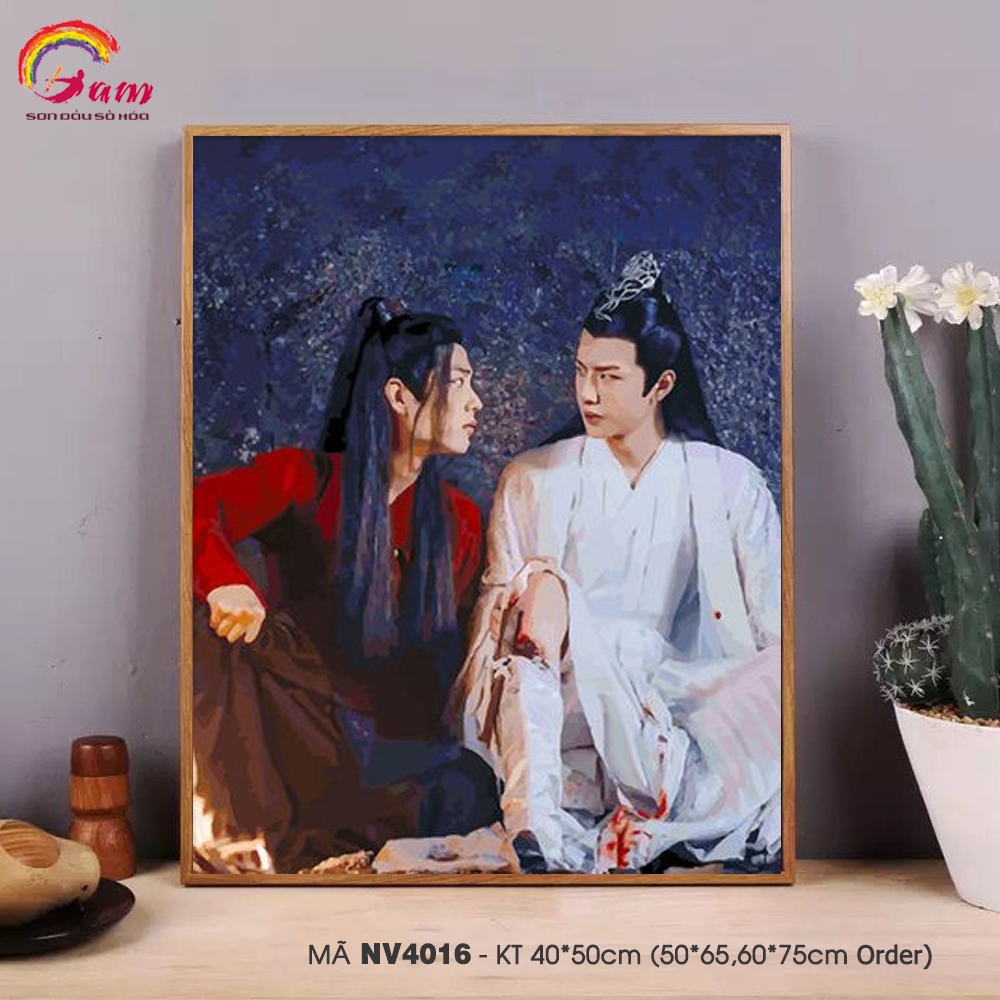 Tranh tô màu theo số cổ trang Trần Tình Lệnh Tiêu Chiến Vương Nhất Bác NV4016