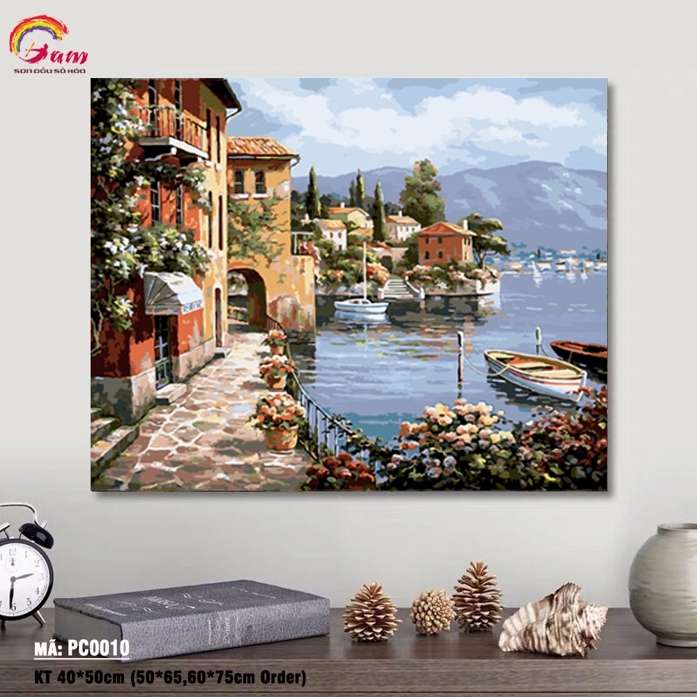 Tranh số hóa tự tô màu Địa Trung Hải Hải cảng mã PC0010