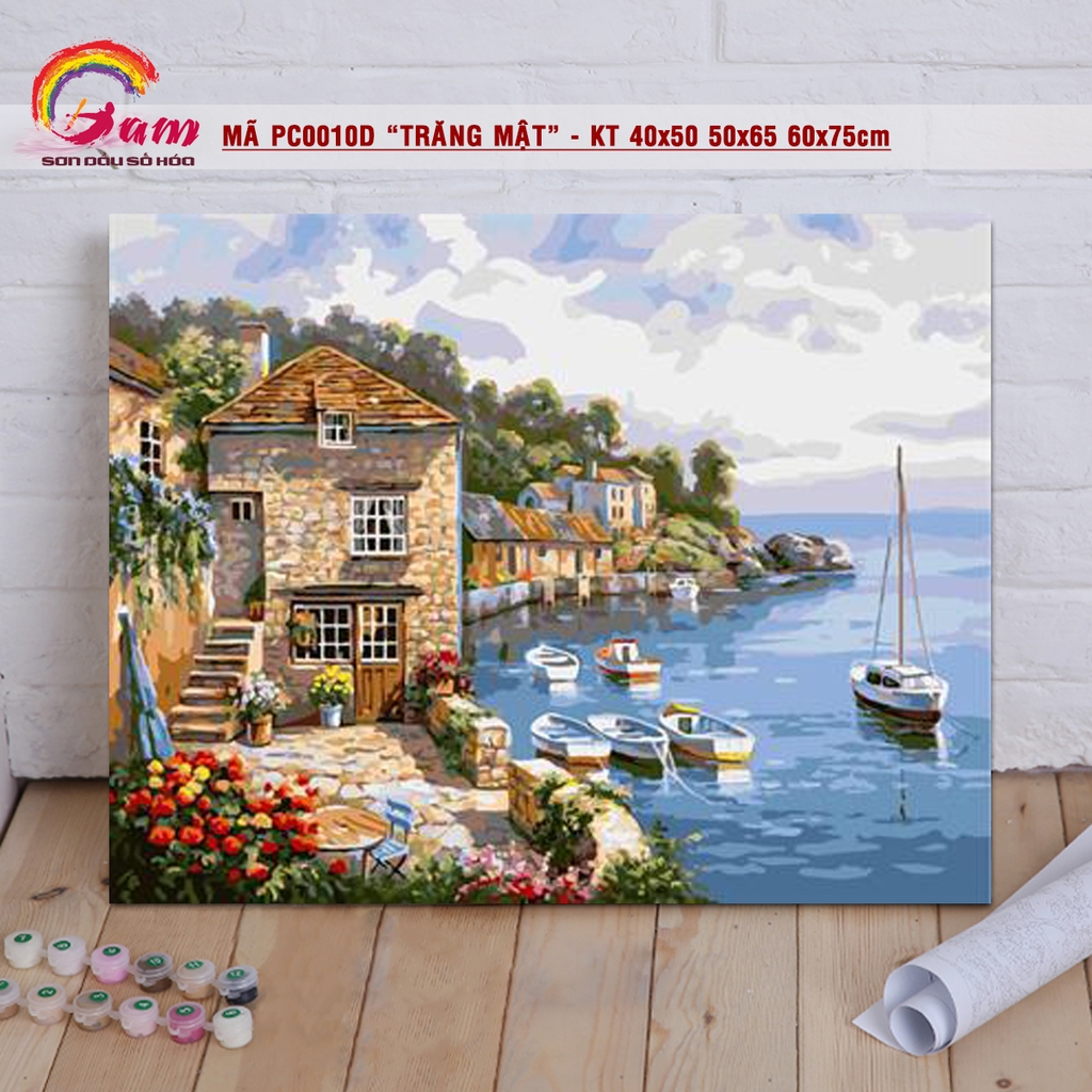 Tranh số hóa tự tô màu Gam PC0010 40x50cm căng sẵn khung - PC0010D-4050