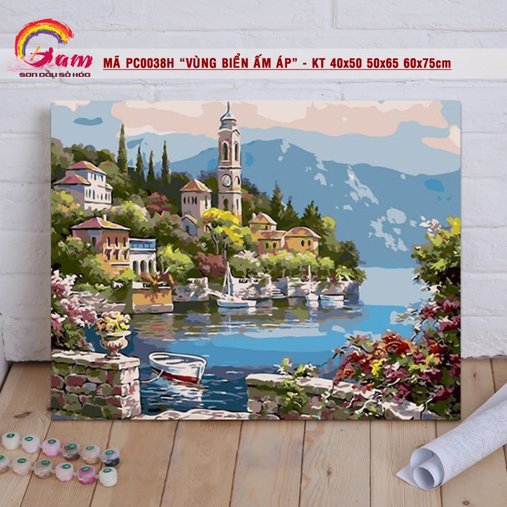 Tranh số hóa tự tô màu Gam PC0010 40x50cm căng sẵn khung - PC0010D-4050
