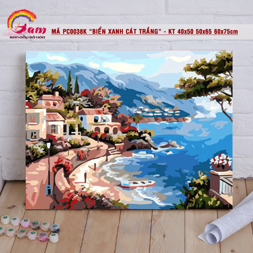Tranh tô màu theo số Gam phong cảnh Địa Trung Hải PC0038K