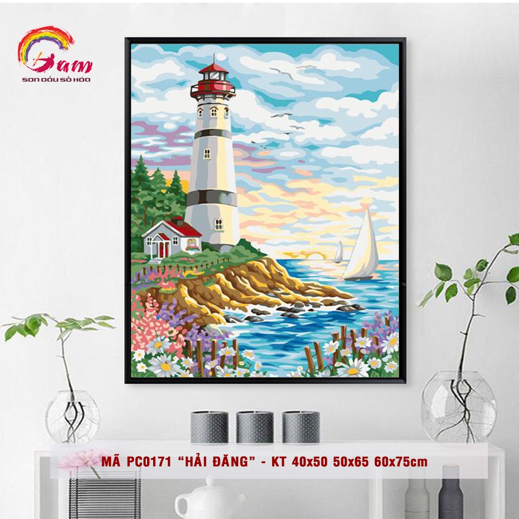 Tranh tô màu theo số Gam Hải đăng PC0171