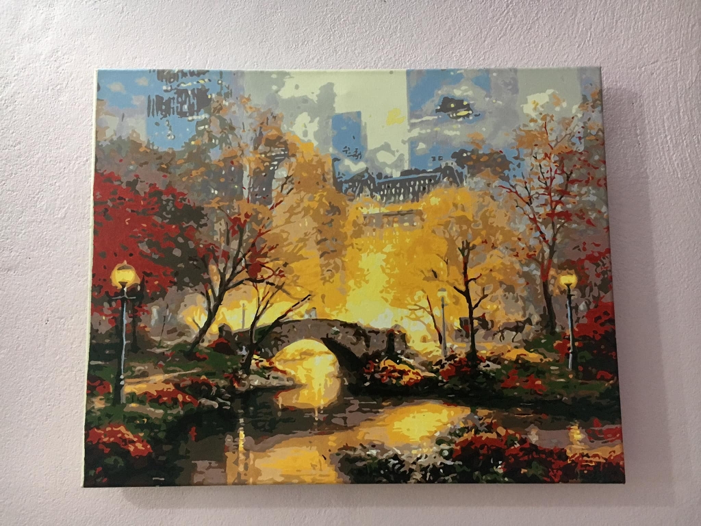 Tranh số hóa tự tô màu cảnh đêm Manhattan PC0282