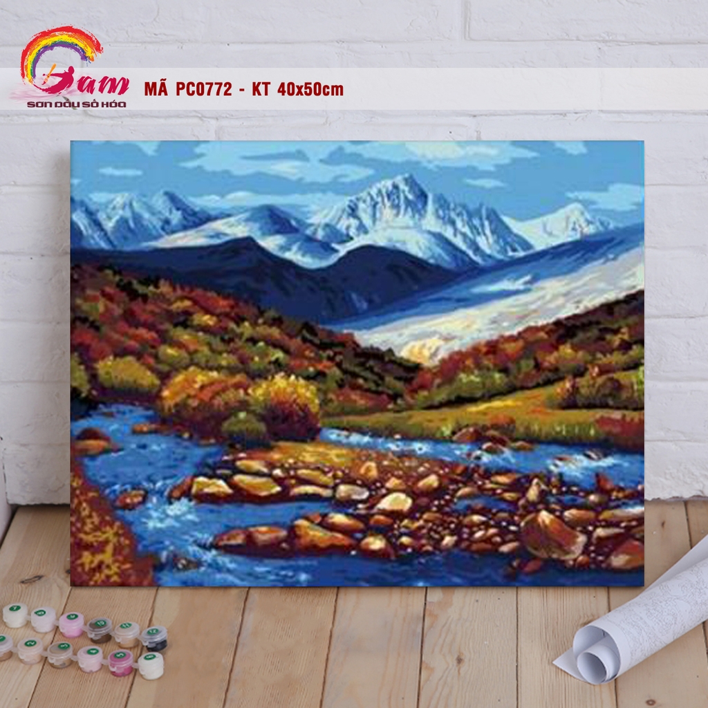 Tranh tô màu theo số Gam PC0772 40x50cm căng sẵn khung