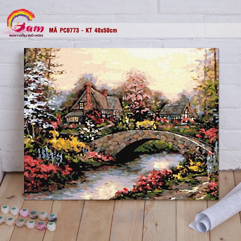 Tranh tô màu theo số Gam PC0773 40x50cm căng sẵn khung