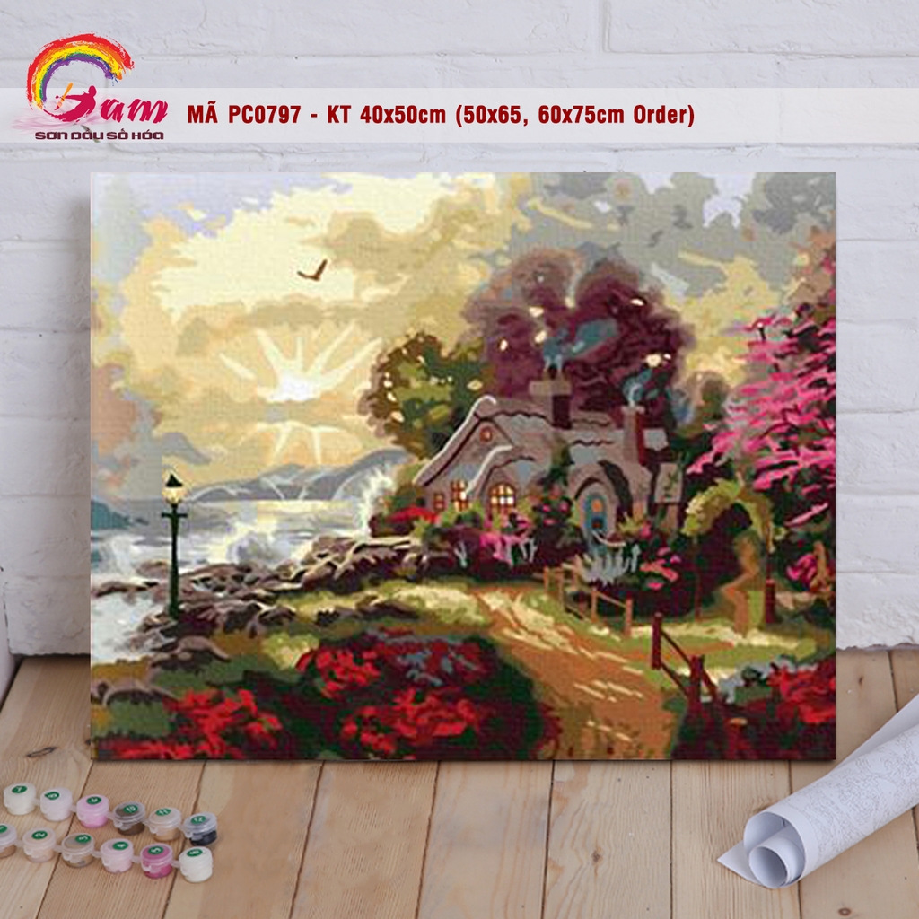 Tranh số hóa tự tô màu Gam PC0089 40x50cm căng sẵn khung - PC0797