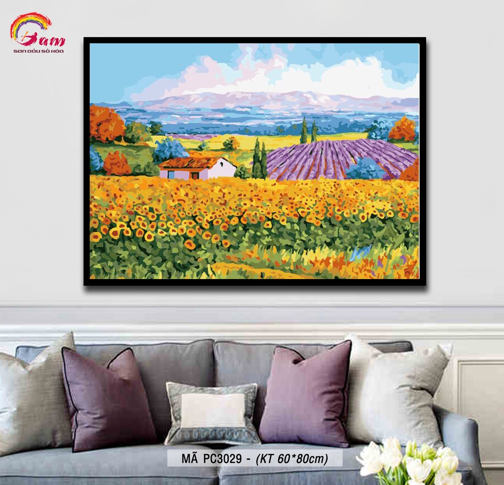 Tranh tô màu theo số Gam PC3029 khổ lớn 60x80cm KHÔNG KHUNG