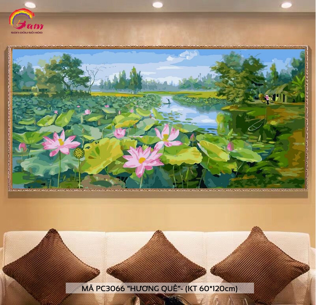 Tranh tô màu theo số Gam PC3066 khổ lớn 60x120cm KHÔNG KHUNG