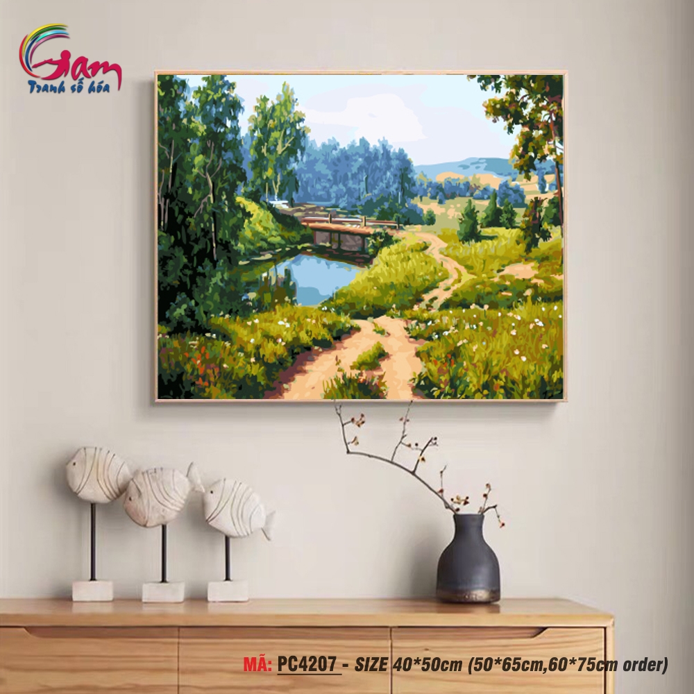 Tranh tô màu theo số Gam đường vào rừng PC4207