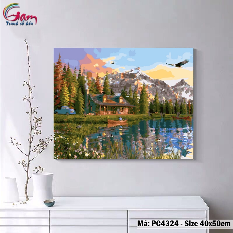 Tranh trang trí tự tô màu theo số phong cảnh thiên nhiên Châu Âu GAM PC4324