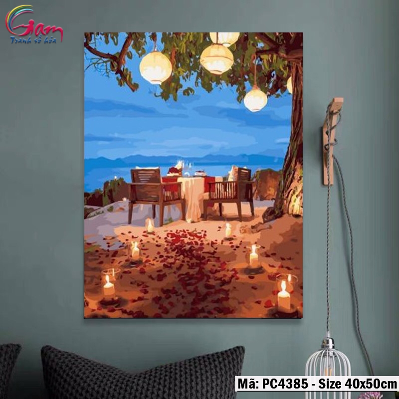 Tranh trang trí tự tô màu theo số phong cảnh lãng mạn GAM PC4385