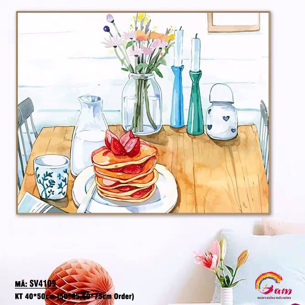 Tranh sơn dầu số hóa tự tô màu Gam Chào buổi sáng SV4109