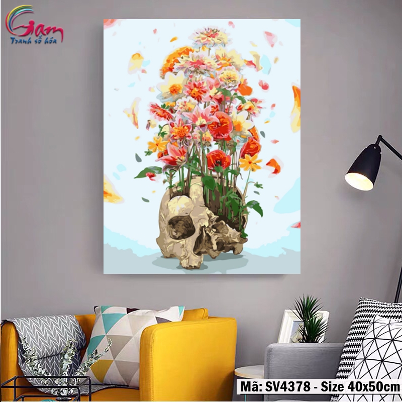 Tranh trang trí tự tô màu Hoa trìu tượng ý nghĩa GAM SV4378
