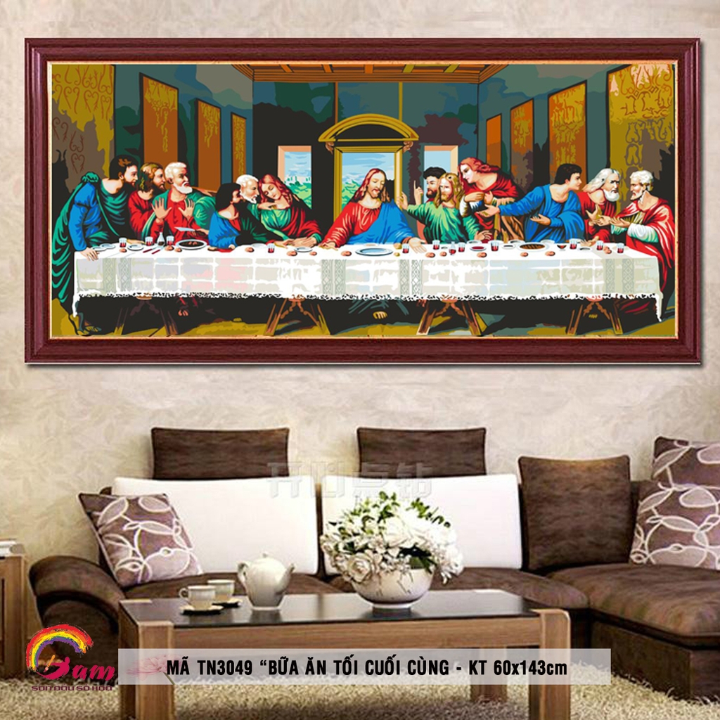Tranh tô màu theo số Gam TN3049 khổ lớn 60x143cm KHÔNG KHUNG