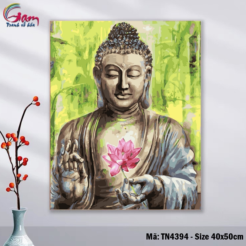 Tranh tô màu số hóa Tổng hợp các mẫu Phật đẹp. Size 40x50cm căng sẵn khung, size 60x90cm KHÔNG KHUNG