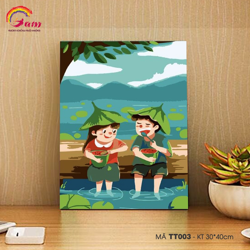 Tranh tô màu số hoá Gam TT00 căng sẵn khung