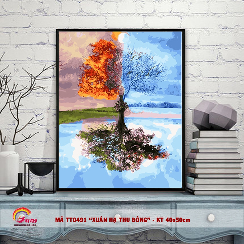Tranh tô màu theo số Gam TT0491 40x50cm căng sẵn khung
