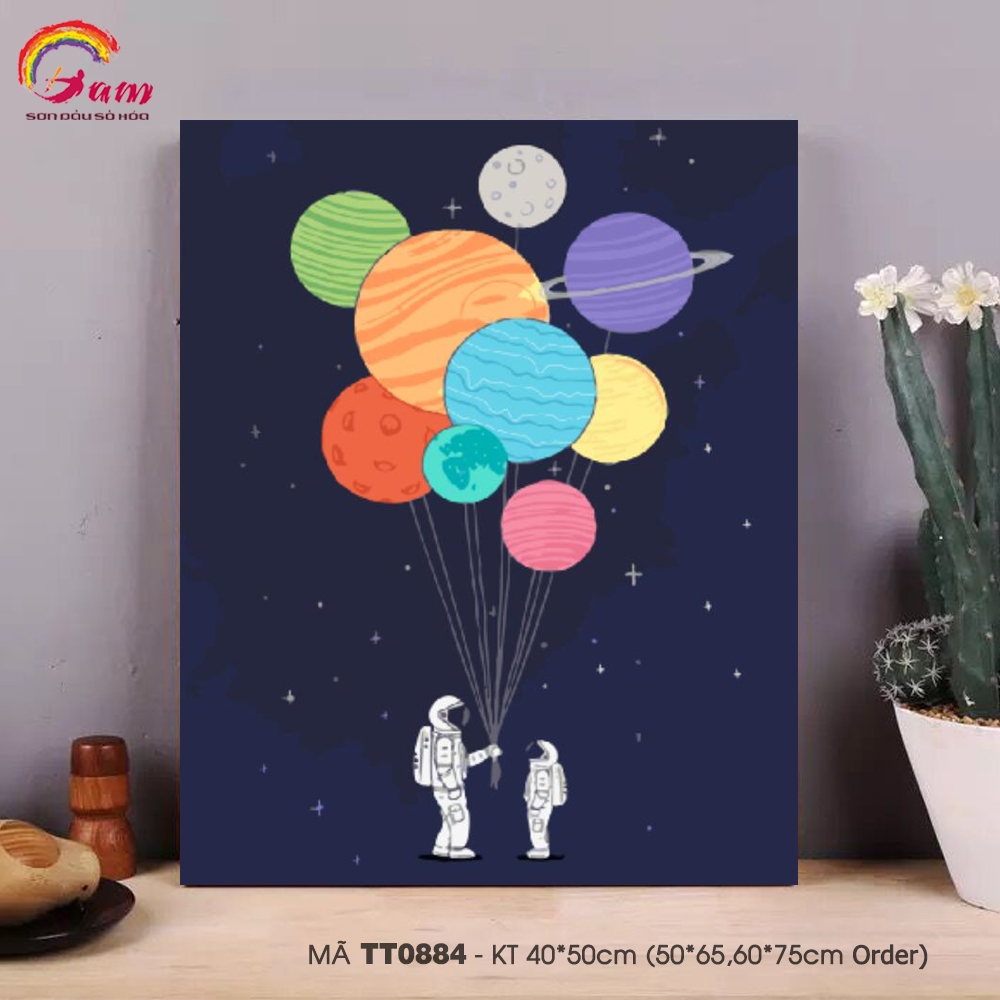 Tranh số hóa tự tô tâm trạng trìu tượng GAM Tranh vũ trụ TT0884