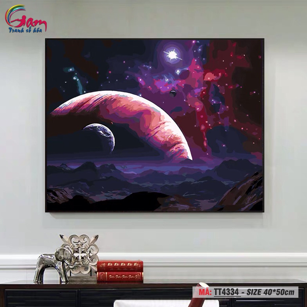 Tranh tô màu theo sô Gam trừu tượng vũ trụ TT4334