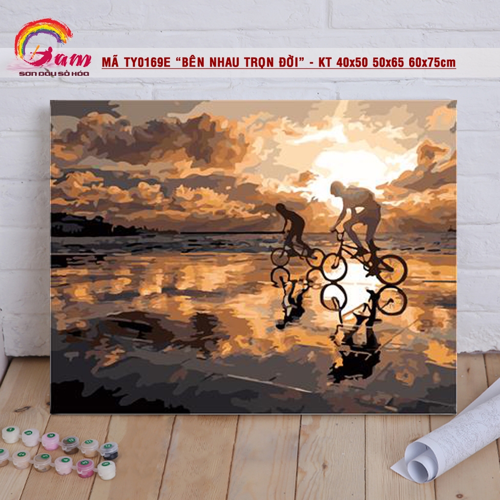 Tranh tô màu theo số Gam TY0169 40x50cm căng sẵn khung