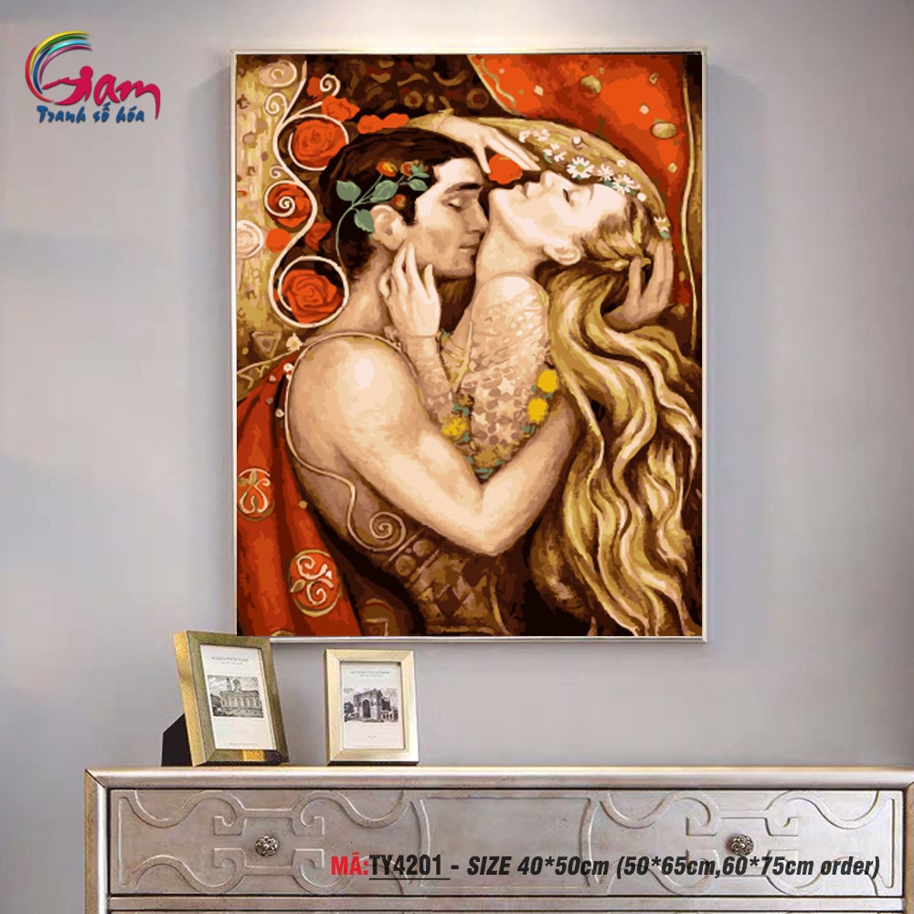 Tranh tô màu theo số Gam Tình yêu nồng nàn TY4201