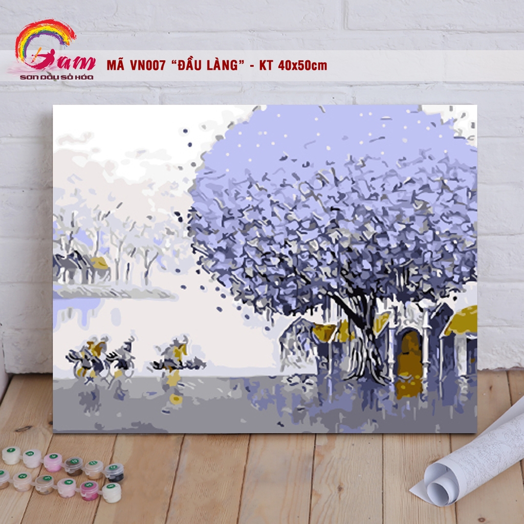 Tranh tô màu theo số Gam VN007 40x50cm căng sẵn khung - VN010