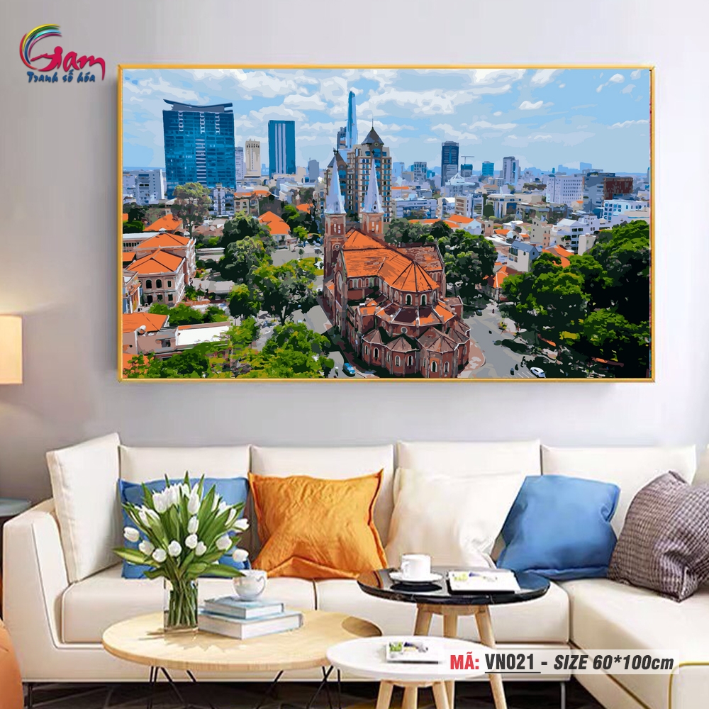 Tranh tô màu theo số Gam 0VN021 khổ lớn 60x100cm KHÔNG KHUNG