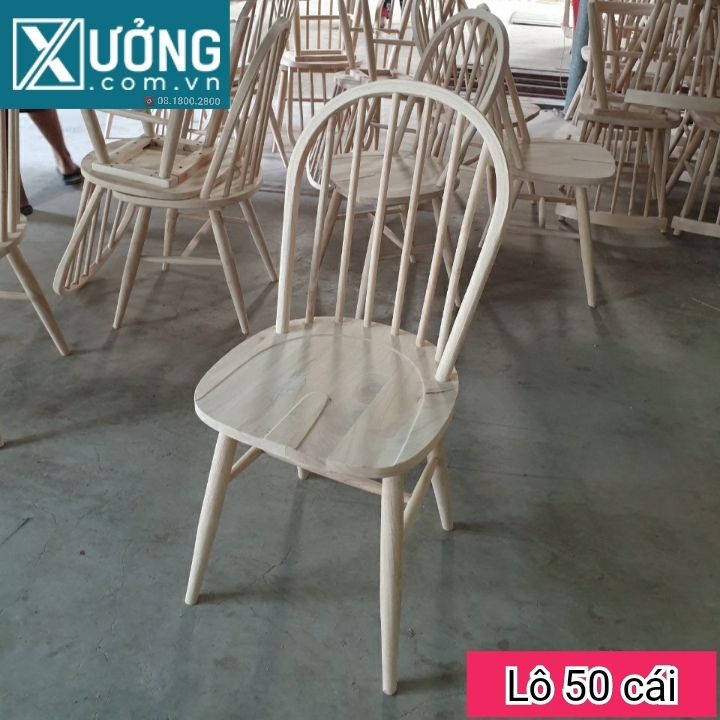 Phôi ghế gỗ cao su 6 nan cao