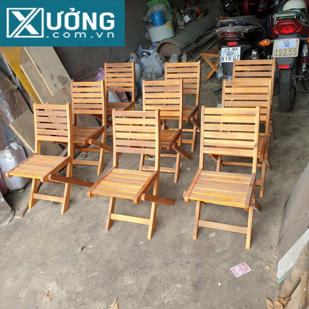 Bàn ghế xếp cafe gỗ - 8 GIÁC + CHỮ NHẬT