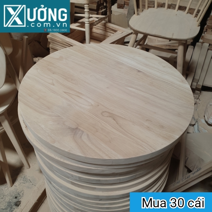 Phôi mặt bàn tròn cao su đường kính 60cm