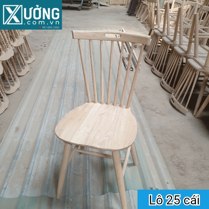 Phôi ghế gỗ cao su tựa lưng khoét tay nắm