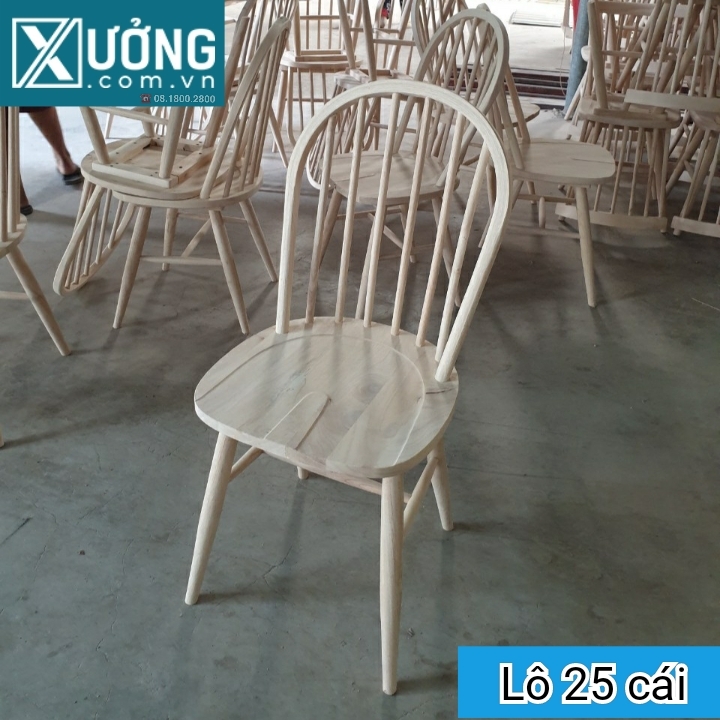 Phôi ghế gỗ cao su 6 nan cao