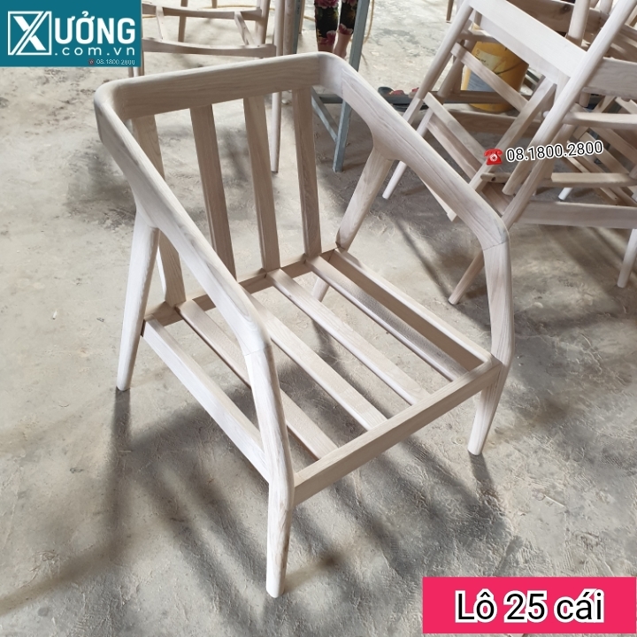 Phôi sofa gỗ Ash tay vát nghiêng