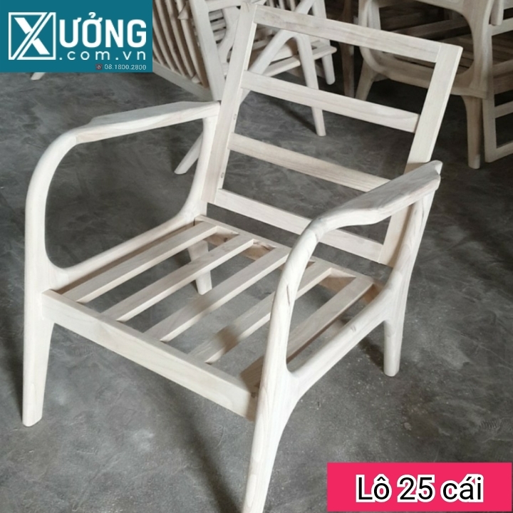 Phôi sofa tay cong gỗ cao su