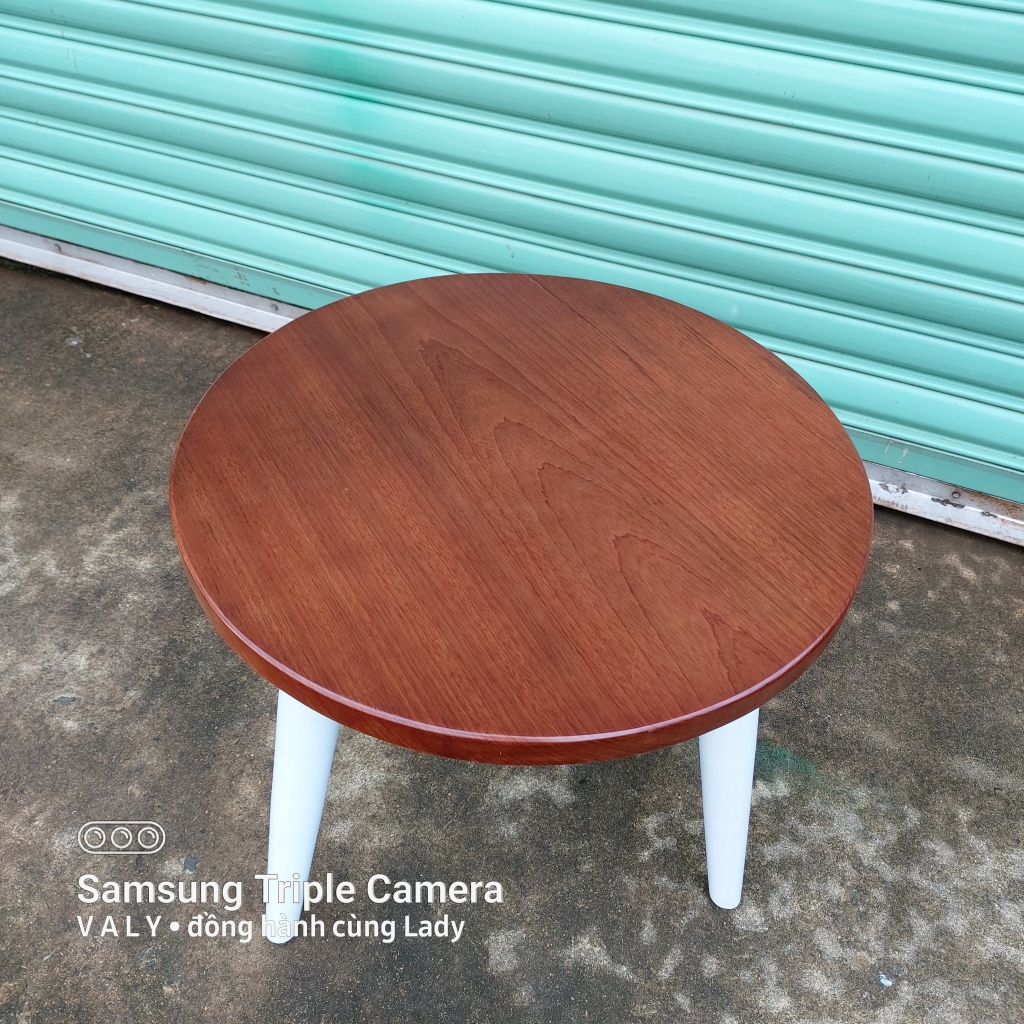 Bàn gỗ tròn, cao 50cm